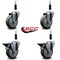 Service Caster 4'' Gray Poly Wheel Swivel 7/8'' Expanding Stem Caster Set 2 Brakes, 4PK SCC-EX20S414-PPUB-2-PLB-2-78 - alternate 4